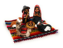 Load image into Gallery viewer, Miniature Nativity Scene on a Manta Peruvian Style 1.25” Tall