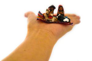 Miniature Nativity Scene on a Manta Peruvian Style 1.25” Tall