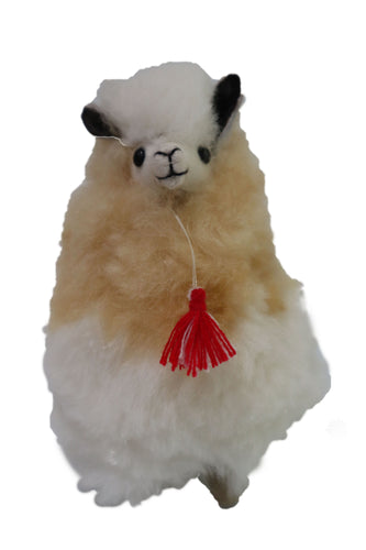 Real Fur Llama Figurine, Stuffed Llama 6.5