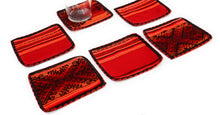 Load image into Gallery viewer, Andean Textile Fabric Coasters Red, Orange Color. Inca Design. Set of 6