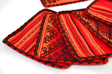 Load image into Gallery viewer, Andean Textile Fabric Coasters Red, Orange Color. Inca Design. Set of 6