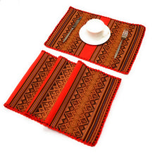 Load image into Gallery viewer, Placemats for Dinner Manta Textile Rustic Native. Peruvian Ethnic Textile Set of 4